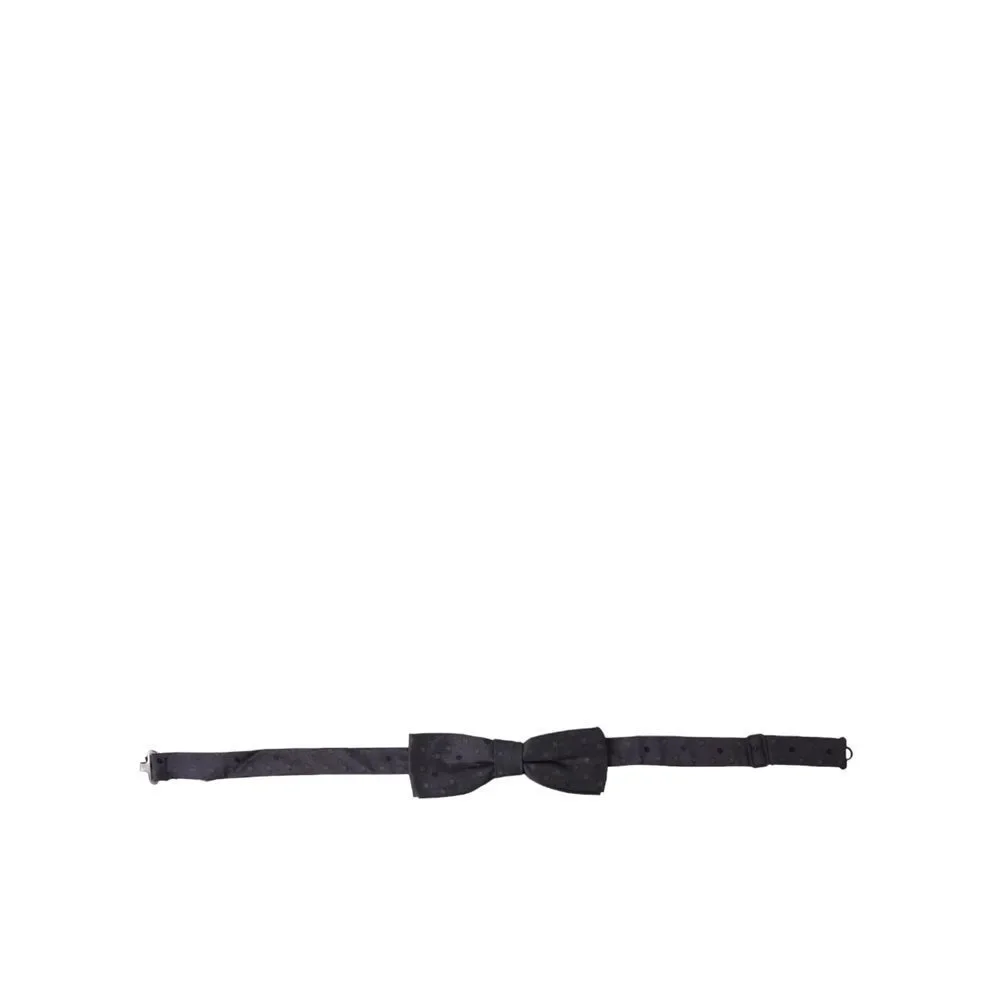 Dolce & Gabbana Blue Polka Dot Silk Adjustable Neck Men Papillon Bow Tie